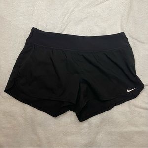 Black Nike Teal Double Lined Athletic Running Shorts size 8
